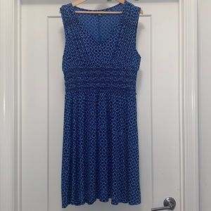 DAISY FUENTES Black and Blue V-Neck Sleeveless Dress - Size XL